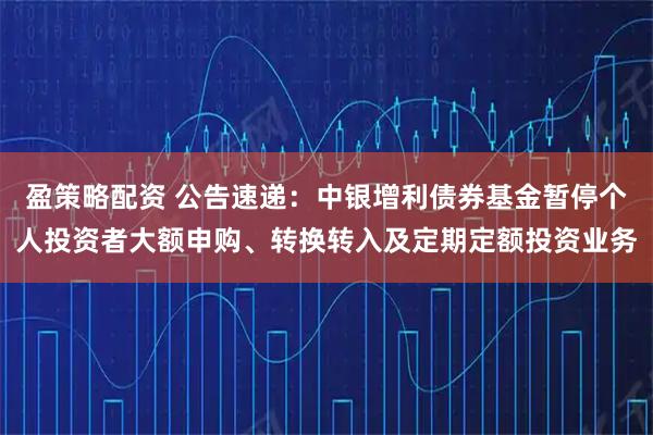 盈策略配资 公告速递：中银增利债券基金暂停个人投资者大额申购、转换转入及定期定额投资业务
